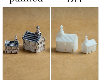 1:12 miniature dollhouse Christmas church house 3d printed