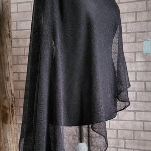 Poncho linen black,lightweight poncho shawl,evening shawls wraps,large shawl,plus size, summer poncho, versatile poncho,black cape,oversized