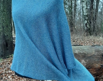 Kid Mohair Silk Cape,Wool Poncho,Evening Shawls Wraps,Warm Shawl,Jeans Blue Ponchos,Knitted Poncho,Versatile Poncho,Shrug Bolero Cover Up