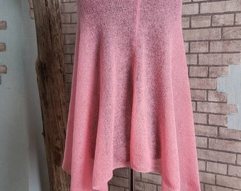 Poncho de alpaca, Poncho ligero, Envolturas de chales de noche, Capa de lana de punto, Poncho de verano, Poncho de talla grande, Chales rosas, Poncho de Mohair, Regalo