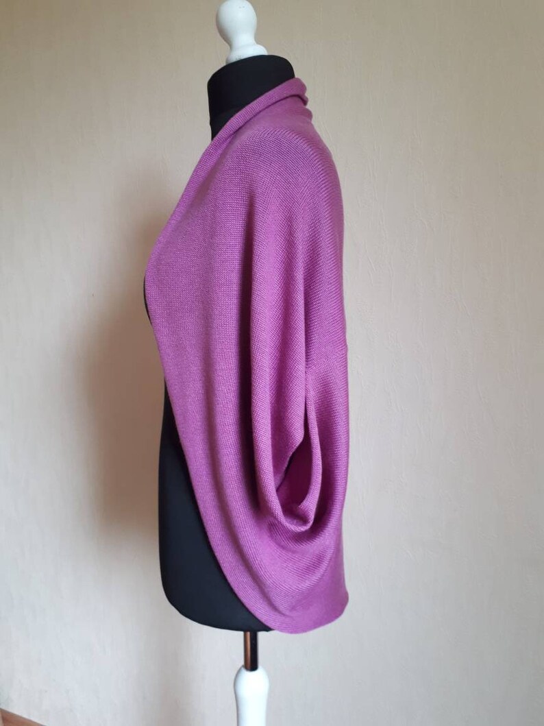 Cashmere wool cape,Wool wrap Evening shawls wraps Cashmere silk sweater Summer cape Fuchsia pink cardigan Knit cape Knitted cardigan