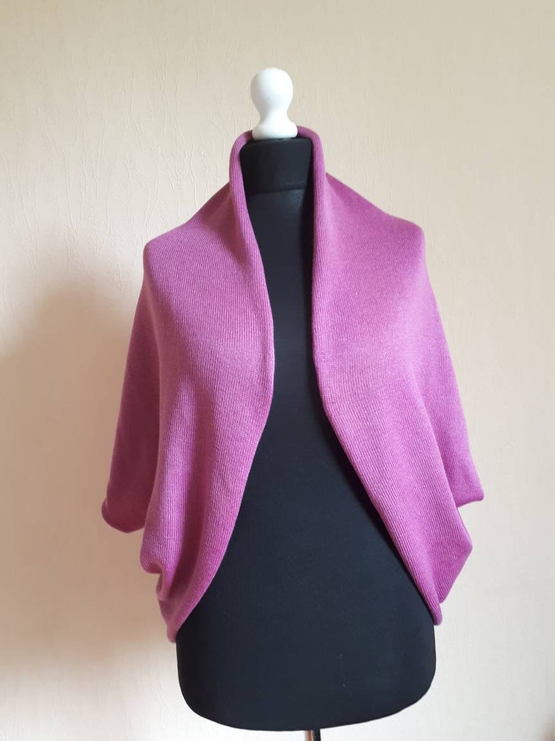 Cashmere wool cape,Wool wrap Evening shawls wraps Cashmere silk sweater Summer cape Fuchsia pink cardigan Knit cape Knitted cardigan