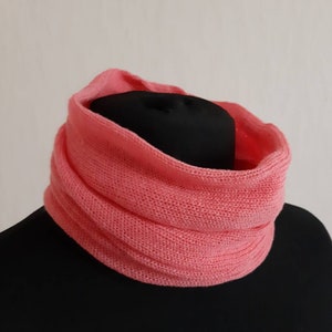 Rose Cashmere Knitted Snood: Italian Yarn Neck Warmer