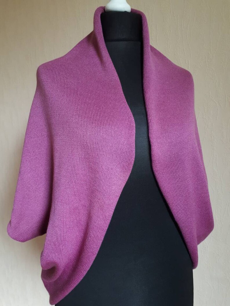 Cashmere wool cape,Wool wrap Evening shawls wraps Cashmere silk sweater Summer cape Fuchsia pink cardigan Knit cape Knitted cardigan