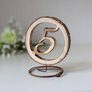 Set of Wooden table numbers, Rustic table numbers for Barn and Country weddings, Restaurant table decor image 4