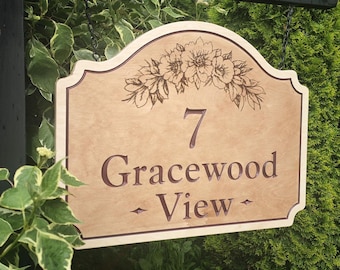 Custom Wooden Address Sign | Personalized House Name & Property Plaque