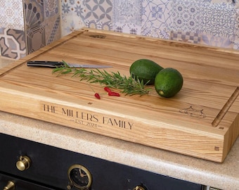 Personalized Hardwood Stovetop Cover: Handmade Cutting Board Noodle Board for electric, gas, induction stoves