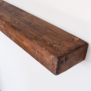 Fireplace mantle, floating mantel, wood beam chunky shelf, farmhouse barnwood beam with live edges custom open shelving