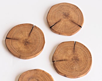 Design Ideas Acacia Wood Slice Rustic Drink Coasters (set of 4) #6435231