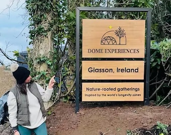 Business Outdoor Wood Sign: Custom Weatherproof Signage