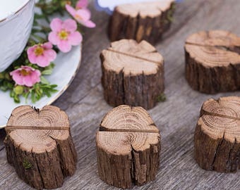 50 Wood wedding place card holders, rustic name card holder, wooden escort card holder, wood wedding table decor, wedding card holder