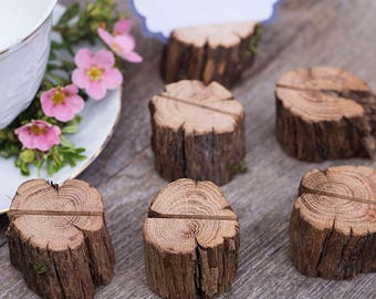 Set of 50 wood place card holder, rustic card holder, escort card holder, woodland card holder, wedding card holder, wood name card holders