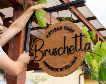 Business Logo Sign, Solid Wood Signage, Custom shape and size