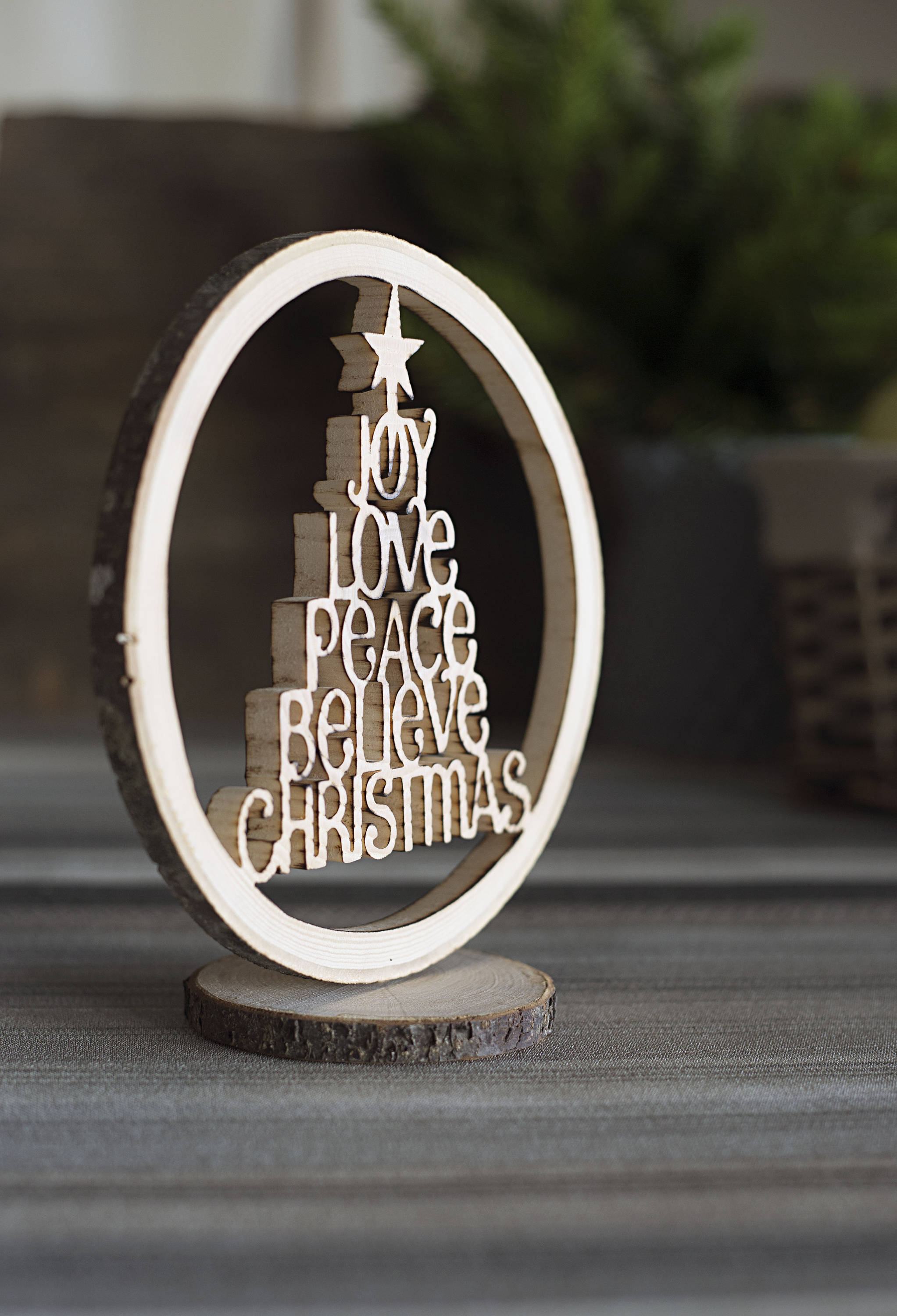 Christmas table decors Wooden table decor Rustic home decor Etsy