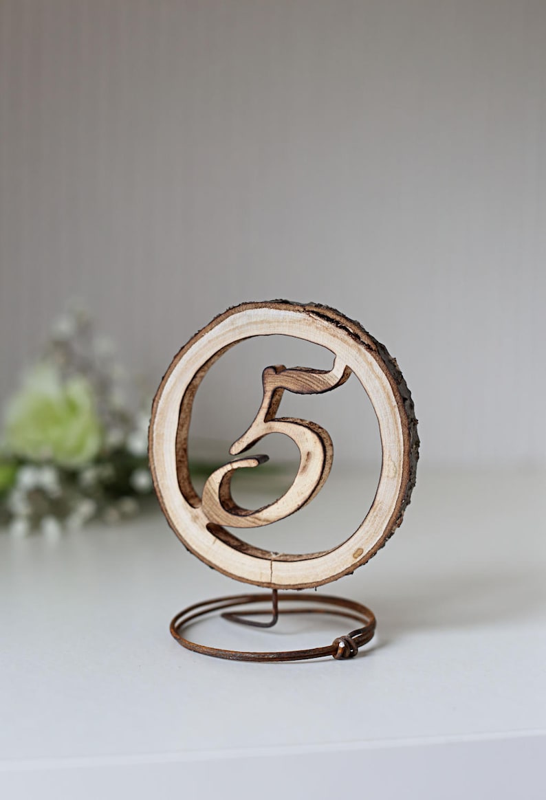 Set of Wooden table numbers, Rustic table numbers for Barn and Country weddings, Restaurant table decor image 4