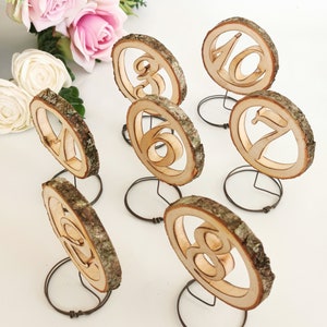 Set di numeri da tavolo in legno, numeri da tavolo rustici per matrimoni in fienile e campagna, decorazioni per la tavola del ristorante