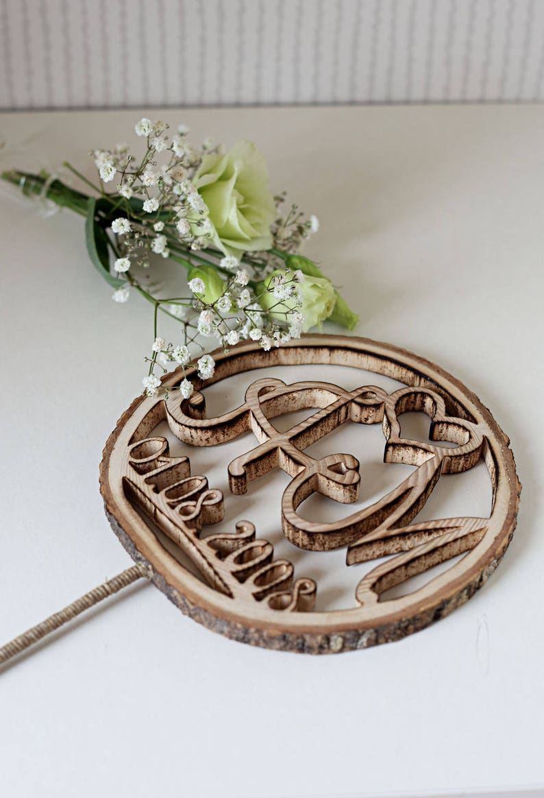 Wedding Cake Topper Rustic Cake Decor Personalized Cake - Etsy