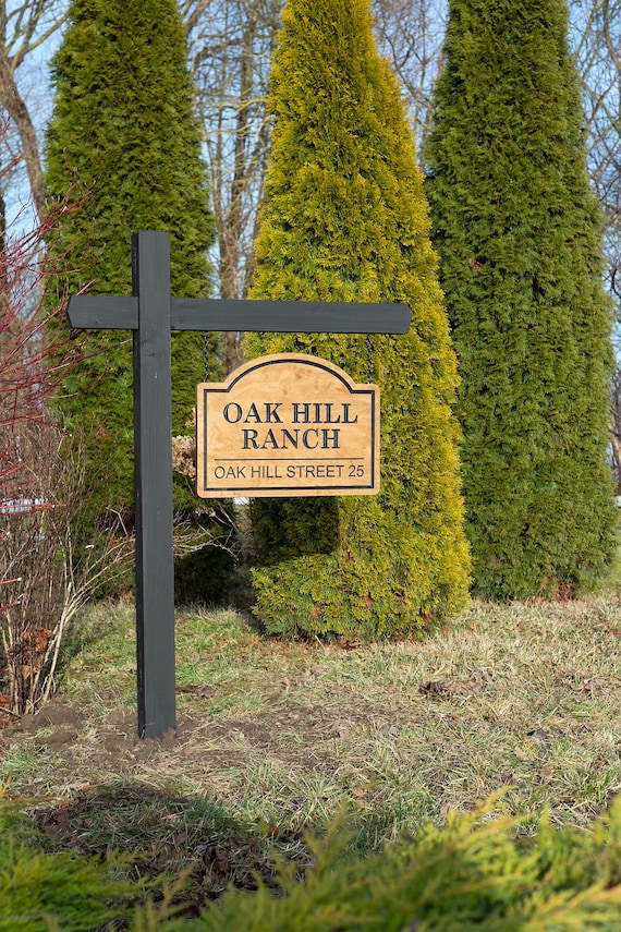 Custom Wooden Ranch Sign | Personalized Farm Entrance or Property, Outdoor Business Sign