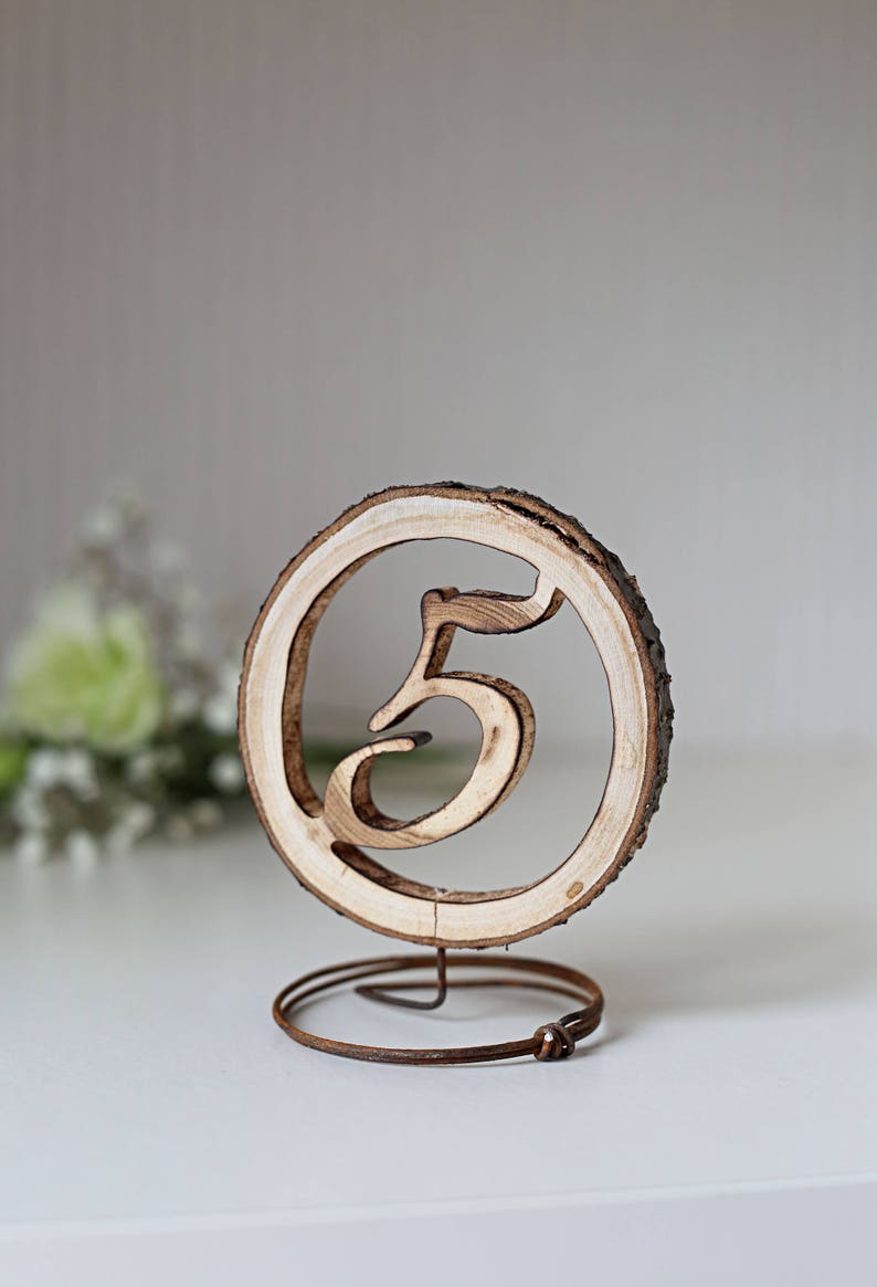 Set of Wooden table numbers, Rustic table numbers for Barn and Country weddings, Restaurant table decor image 6