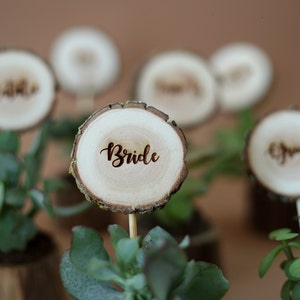 10 tarjetas de boda de madera con macetas para suculentas, decoración de mesa floral rústica y regalo único para invitados. imagen 8