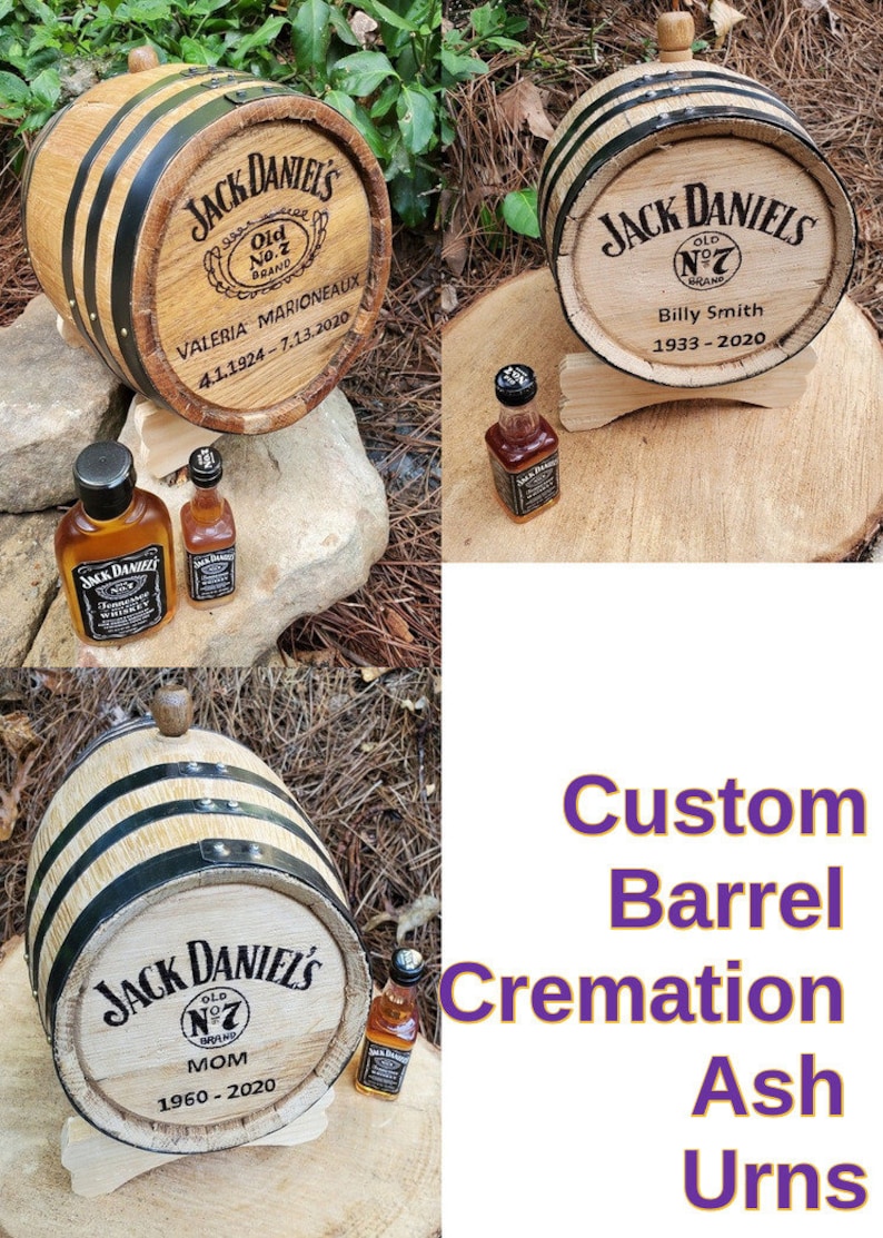 Custom Whiskey Barrel Cremation Barrel Urns Crown Royal Jack Etsy