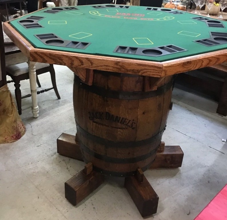 Jack Daniel's Whiskey Barrel Custom Poker Table | Etsy
