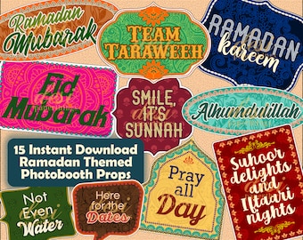 Ramadán/ Ramzan/ Iftaar/ Eid/ Accesorios musulmanes para fotomatón- DIGITAL