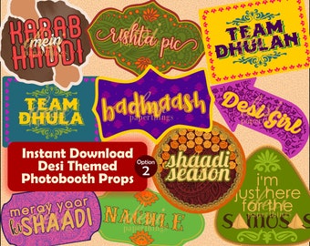 Indian/ Desi/ Pakistani Wedding Photobooth Props