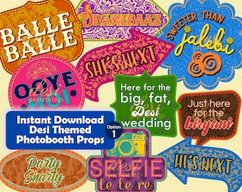 Indian/ Desi/ Pakistani Wedding Photobooth Props