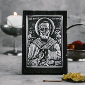 Saint Nicholas Icon, Orthodox Russian Icon, St Nicholas Day, Christian Gift, Religious Gift, Religious Icon, St. Nicholas Icon, Saint Icons