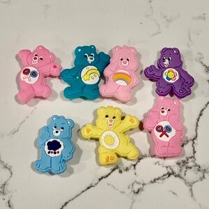 Pastel Rainbow Gummy Bear Croc Charms Set of 7 