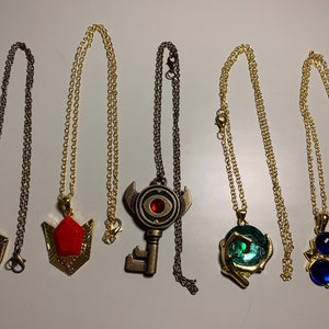 Zelda BOTW Inspired Necklaces. Kokiri&#39;s, Zora, Goron, Hylian Spirit Stones, Boss Key, Shield - Unique Fan Gift, Five Designs to Choose From