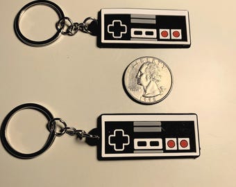 Nintendo Style Game Controller Keychain Set of 2: Video Game Gift