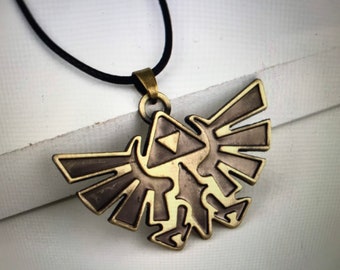 Zelda Hylian Crest Pendant - Intricately Crafted Video Game Inspired Necklace