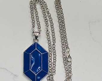 Zelda Rupee Necklace – Blue Hexagon Gamer Cosplay Pendant