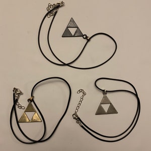 Colliers Triforce inspirés de Zelda BOTW 3 styles uniques, cadeau parfait pour les fans, accessoire inspiré du jeu image 2