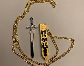 Zelda Master Sword Necklace Set: BOTW Removable Sword Pendants