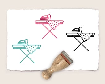 Mini rubber stamp IRONING BOARD Ø 12 mm