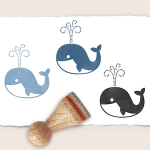 Mini rubber stamp ORCA Ø 15 mm / 0.59 inches