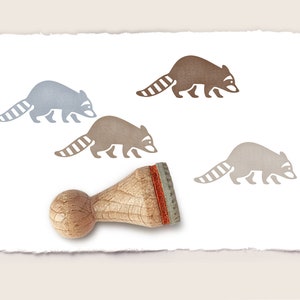 Mini rubber stamp RACCOON Ø 15 mm / 0.59 inch