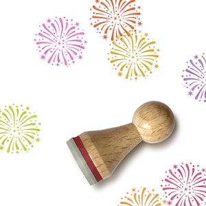 Mini rubberen stempel VUURWERK Ø 15 mm