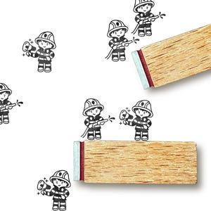 Mini set di timbri VIGILI DEL FUOCO 15 mm / 2 timbri in gomma