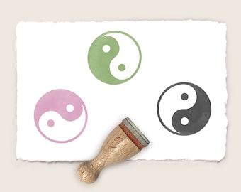 Mini rubber stamp YIN AND YANG Ø 12 mm
