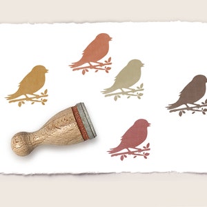 Mini rubber stamp FINCH Ø 12 mm / 0.47 inch