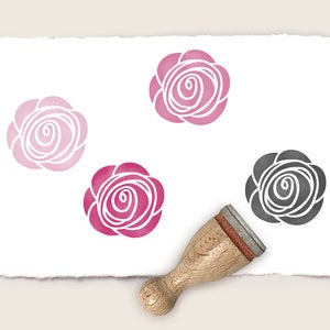 Mini rubber stamp FULL ROSE Ø 12 mm / 0.47 inch