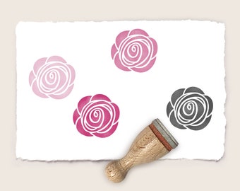 Ministempel Mini-Stempel ROSE GEFÜLLT Ø 12 mm