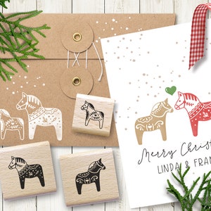 Rubber stamp set DALA HORSES, 3 stamps