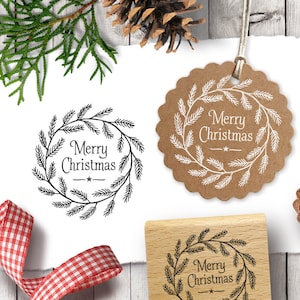 Stempel MERRY CHRISTMAS Tannenkranz ∅ 40 mm