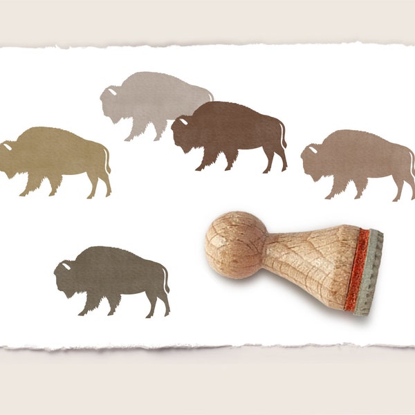 Mini rubber stamp BUFFALO Ø 15 mm / 0.59 inch