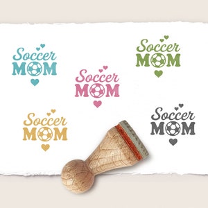 Mini rubber stamp SOCCER MOM Ø 15 mm / 0.59 inch